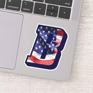 Monogram B American Flag Letter B Initial USA