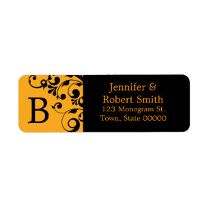 Monogram B Custom Address Labels   Halloween