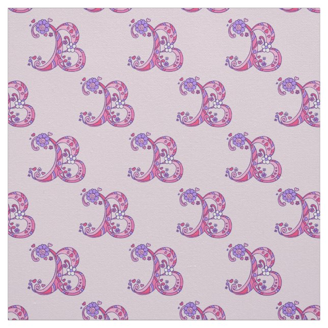 Monogram B decorative personalised letter fabric (Swatch)
