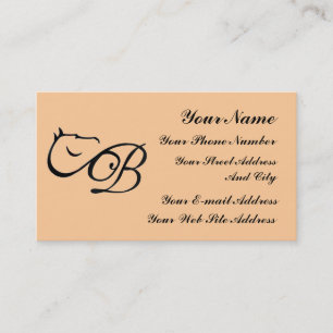 Monogram B  Horse Equestrian Classic Business Card