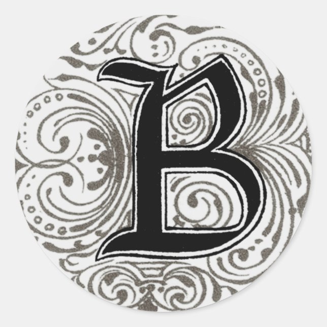 Monogram ‘B’ in Grey - Sticker (Front)