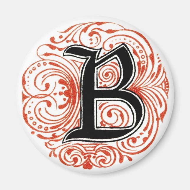 Monogram ‘B’ in Red - Magnet (Front)