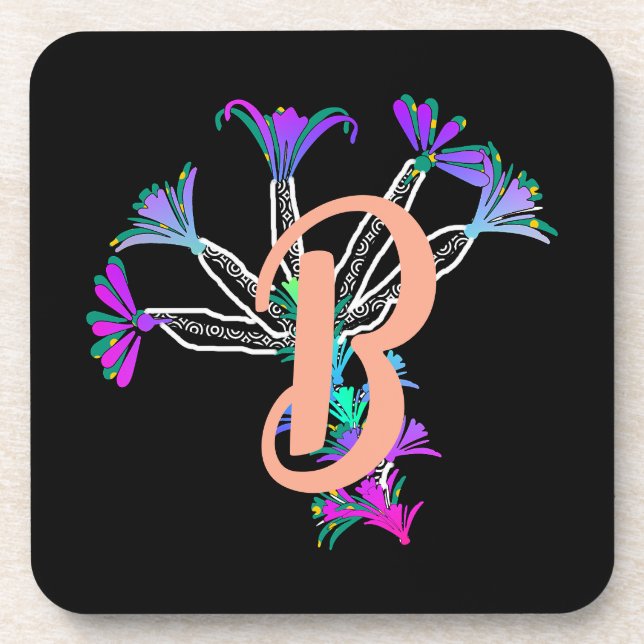 Monogram B Initial  Coaster (Front)
