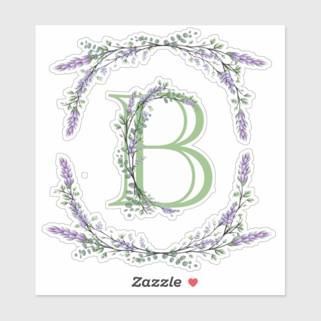 Monogram B Lavender Eucalyptus (Sheet)