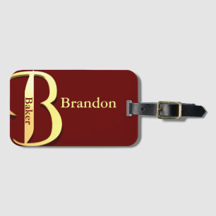 Monogram B Name Personalised Luggage Tag