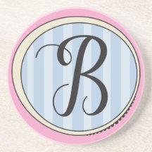 Monogram B Sandstone Coaster