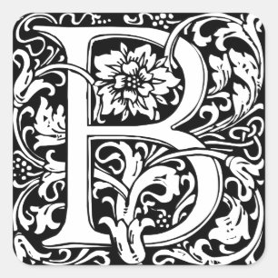 Monogram B Victorian Square Sticker