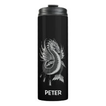 Monogram B&W Water Dragon - Black