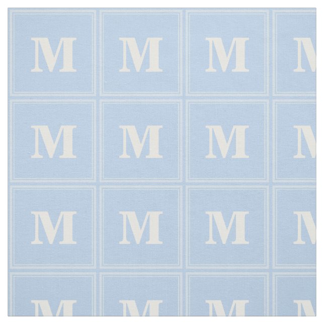 Monogram baby blue fabric (Swatch)