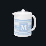 Monogram baby blue stripes<br><div class="desc">Irregular horizontal stripes in different shades of light blue</div>
