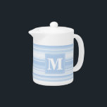 Monogram baby blue stripes<br><div class="desc">Irregular horizontal stripes in different shades of light blue</div>