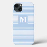 Monogram baby blue stripes Case-Mate iPhone case