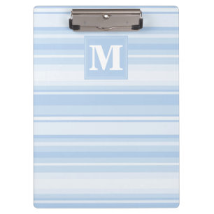 Monogram baby blue stripes clipboard