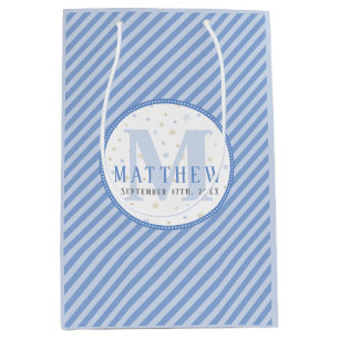 Monogram Baby Boy Blue Medium Gift Bag