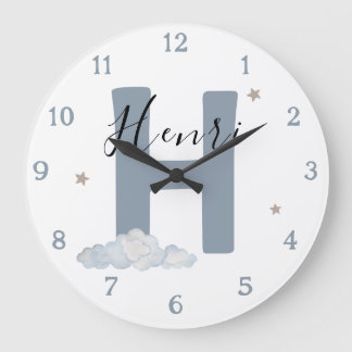 Monogram Baby Initial & Name Nursery Wall Clock