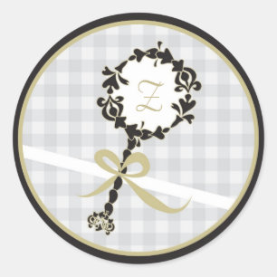 Monogram Baby Invitation or Favour Sticker