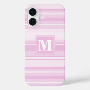 Monogram baby pink stripes iPhone 16 case