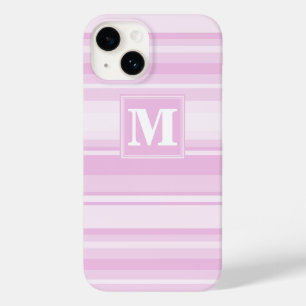 Monogram baby pink stripes Case-Mate iPhone 14 case