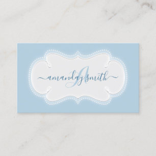 Monogram Baby Sitter Nursery Home Cleaning Business Card