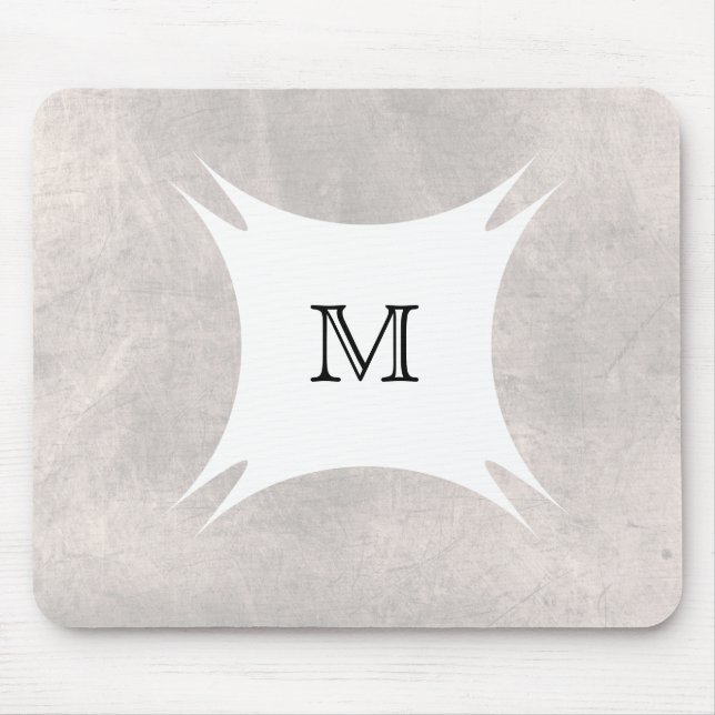 Monogram Back Personalise Clean White Mouse Mat (Front)