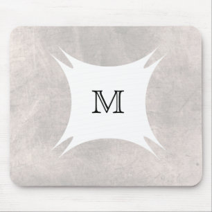 Monogram Back Personalize Clean White Mouse Mat