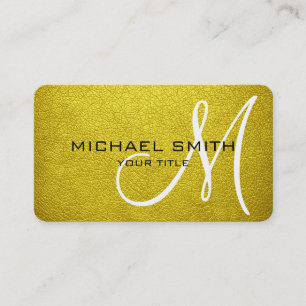 Monogram Banana yellow Leather Look Business Card