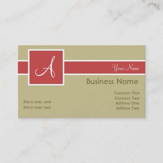 Monogram Band Sand & Salmon Business Cards (Front)