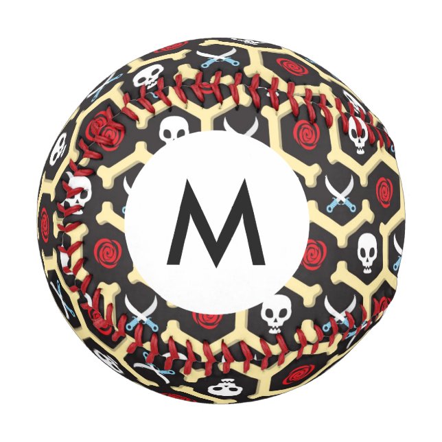 Monogram Bandit Theme Pattern Baseball (Front Left)