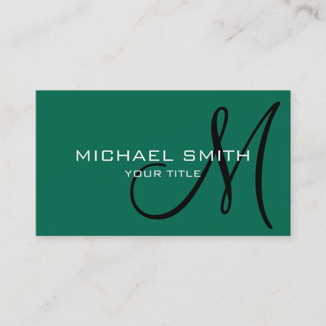 Monogram Bangladesh green colour background Business Card (Front)