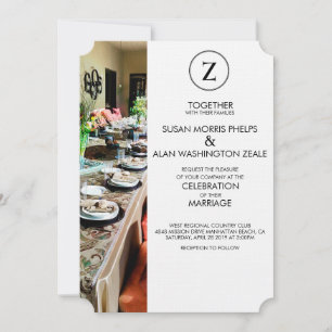 Monogram Banquet Table Wedding Invitation