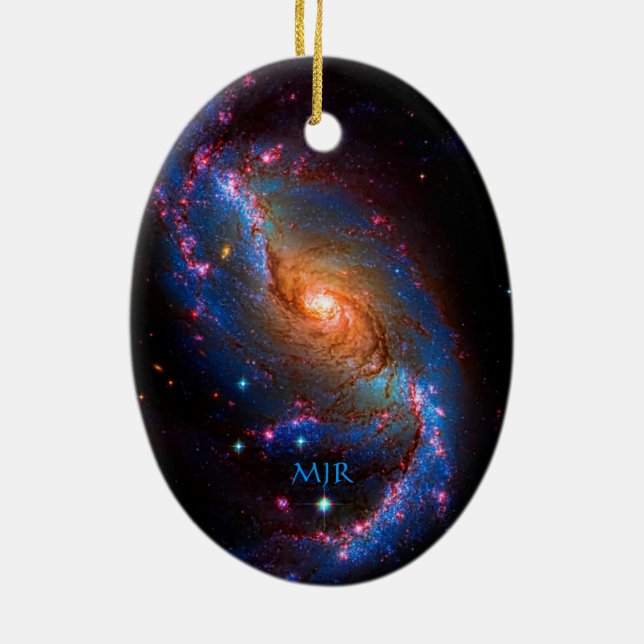 Monogram Barred Spiral Galaxy NGC 1672 Ceramic Tree Decoration (Back)