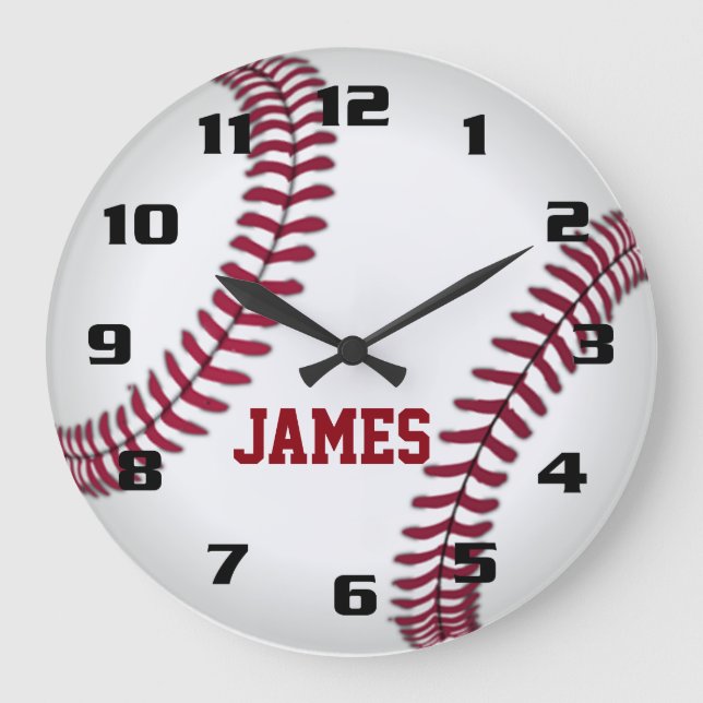 Monogram Baseball Large Clock (Front)