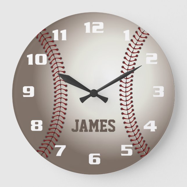 Monogram Baseball Large Clock (Front)