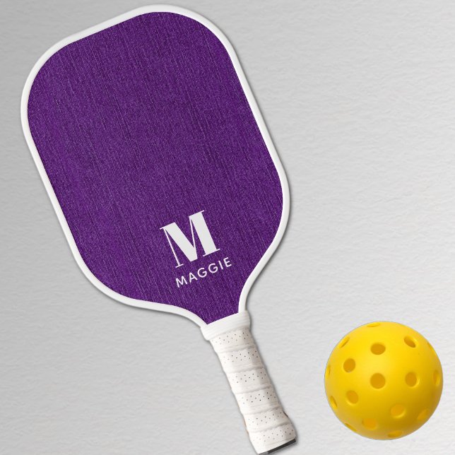 Monogram Basic Royal Purple Denim Print Pickleball Paddle (Creator Uploaded)