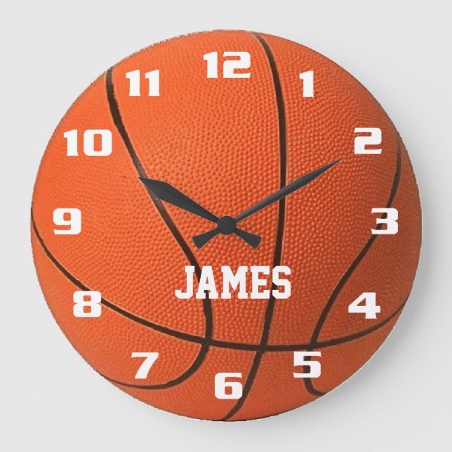 Monogram Basketball Large Clock (Front)