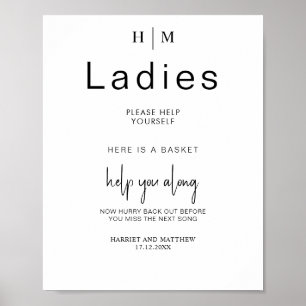 Monogram bathroom help yourself elegant bathroom poster