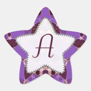 Monogram Batik Purple Star Sticker