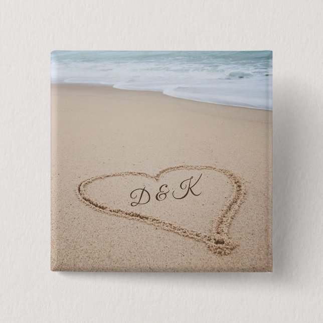 Monogram | Beach Love I 15 Cm Square Badge (Front)