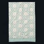 Monogram Beach Sand Dollar Pattern Baking Tea Towel<br><div class="desc">A pretty sand dollar pattern decorates this kitchen towel. Personalise it with your monogram initial. Designed for you by Blackberry Boulevard.</div>