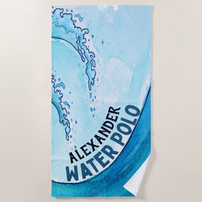 Monogram Beach Water Polo Wave Towel (Front)