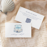 Monogram Beach Wedding Crest Website QR Code