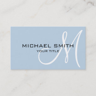 Monogram Beau blue colour background Business Card