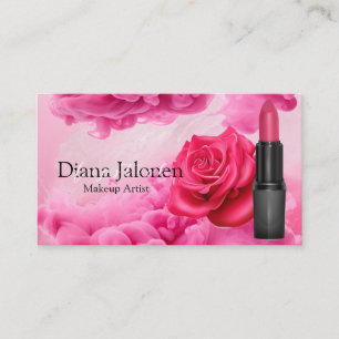 Monogram Beauty Sequin Cute Makeup Artist Lipstick Business Card