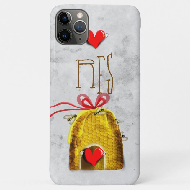 MONOGRAM BEE HEARTS Case-Mate iPhone CASE (Back)