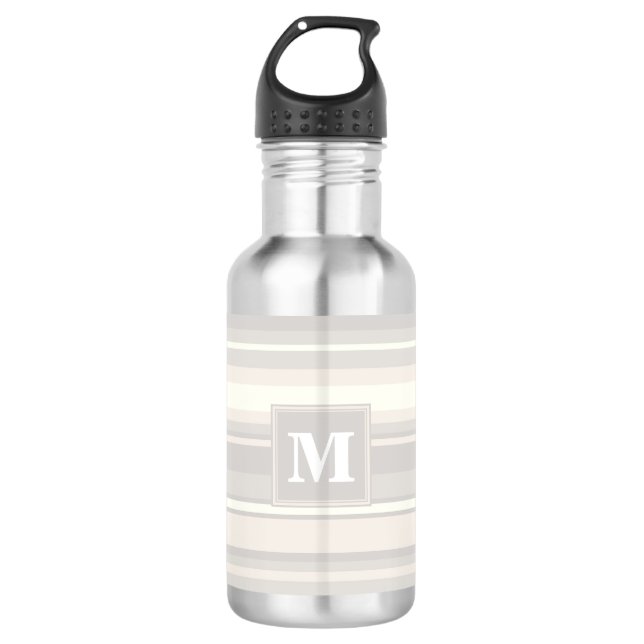 Monogram beige stripes 532 ml water bottle (Front)