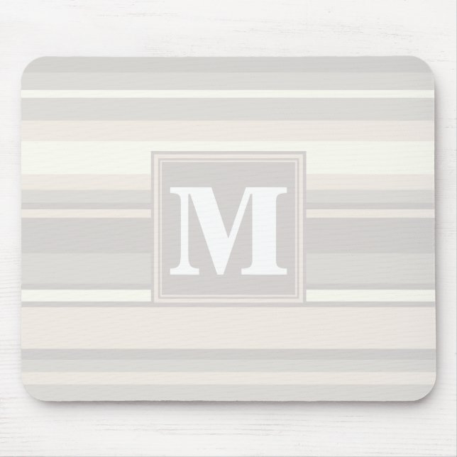 Monogram beige stripes mouse mat (Front)