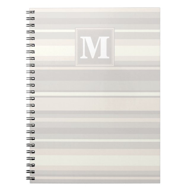 Monogram beige stripes notebook (Front)