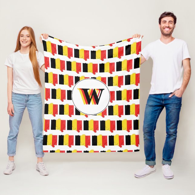 Monogram BELGIUM Flag Fleece Blanket (In Situ)