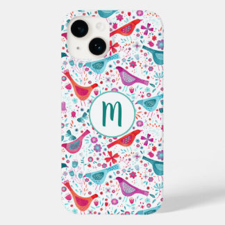 Monogram Bird Pattern Case-Mate iPhone 14 Case