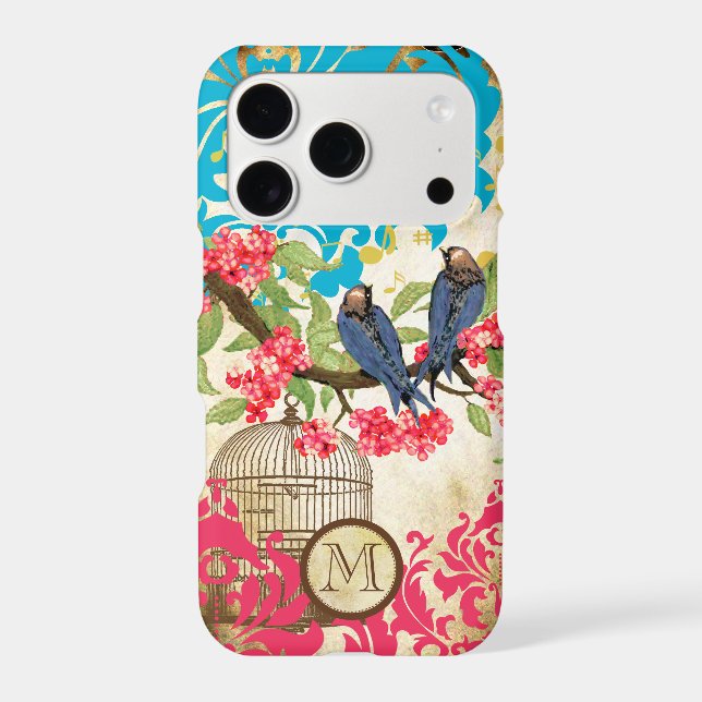 Monogram Birdcage Bird Damask (Back)